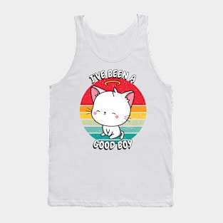 Cute white cat is a good boy Tank Top